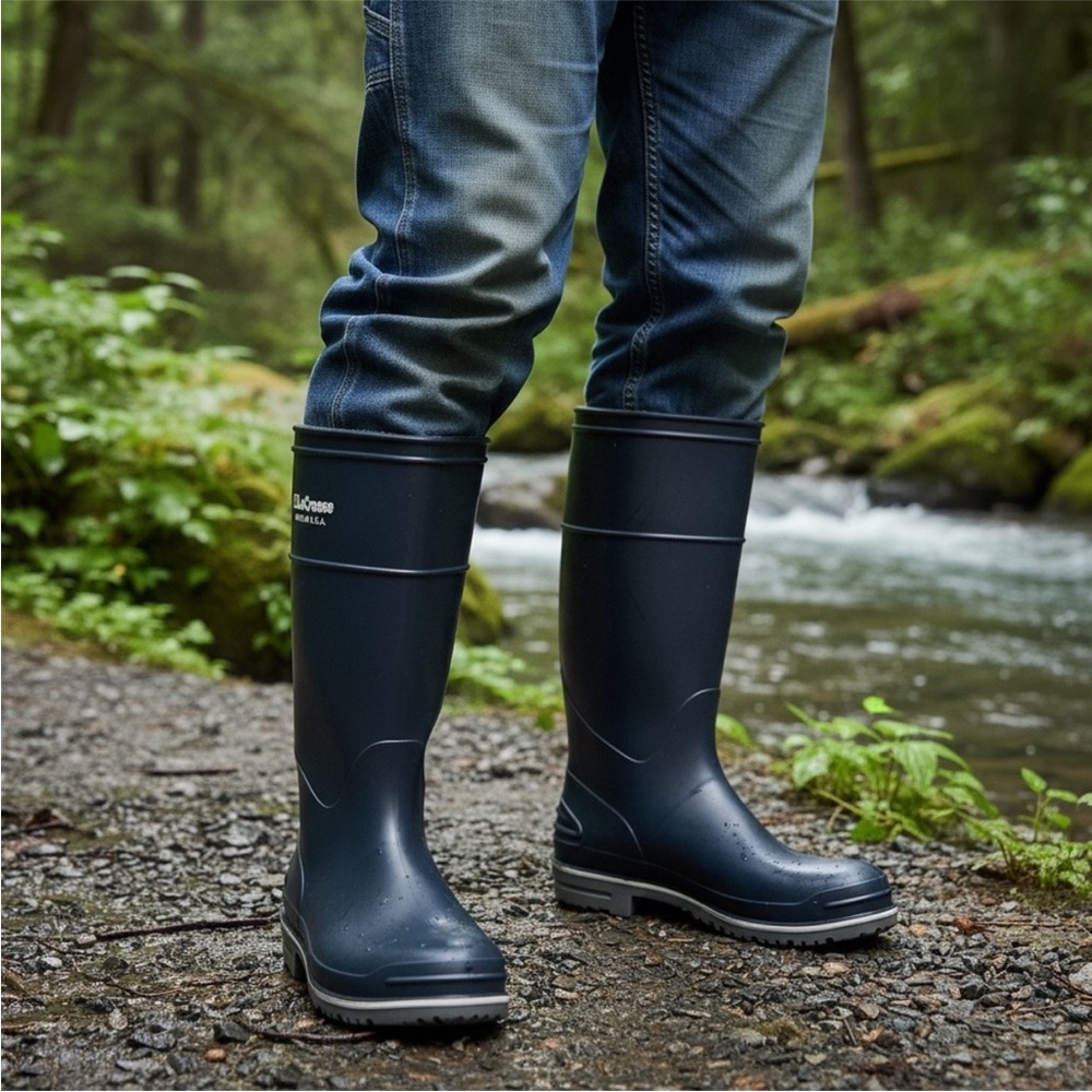 LaCrosse Navy Rain Boots Size 13 - Waterproof Rubber Work Outdoor Made in USA